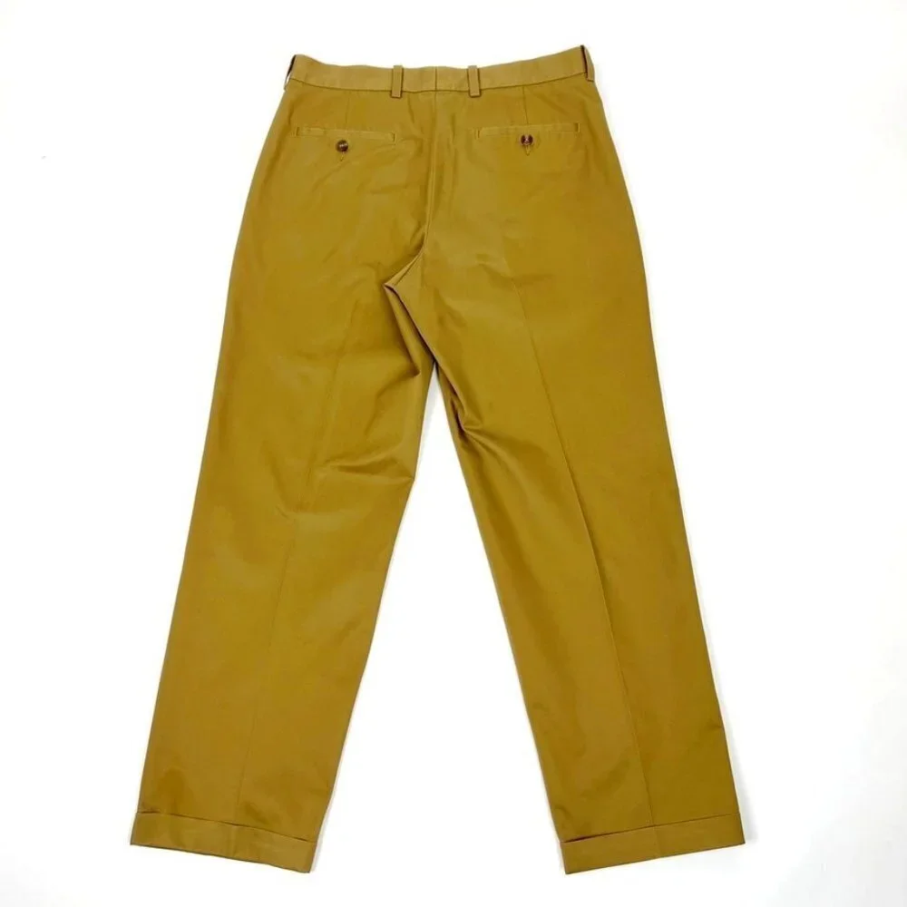 John W. Nordstrom Trouser Mens 34x30 Tan Wrinkle Free 100% Supima Cotton Pants